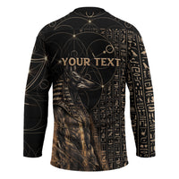 Personalized Egyptian God Anubis Hockey Jersey Jackal Headed Deity Ancient Egypt Mythology Gilded