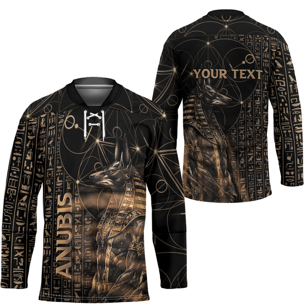 Personalized Egyptian God Anubis Hockey Jersey Jackal Headed Deity Ancient Egypt Mythology Gilded