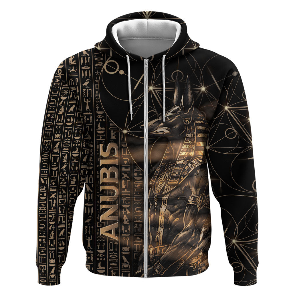 Personalized Egyptian God Anubis Hoodie Jackal Headed Deity Ancient Egypt Mythology Gilded