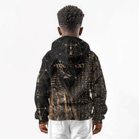 Personalized Egyptian God Anubis Kid Hoodie Jackal Headed Deity Ancient Egypt Mythology Gilded