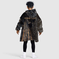 Personalized Egyptian God Anubis Kid Wearable Blanket Hoodie Jackal Headed Deity Ancient Egypt Mythology Gilded