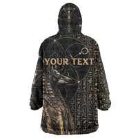 Personalized Egyptian God Anubis Kid Wearable Blanket Hoodie Jackal Headed Deity Ancient Egypt Mythology Gilded