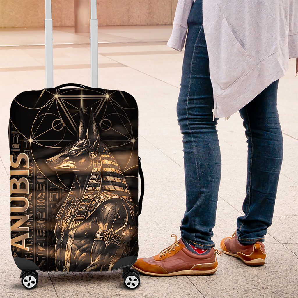 Egyptian God Anubis Luggage Cover Jackal Headed Deity Ancient Egypt Mythology Gilded