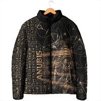 Personalized Egyptian God Anubis Padded Jacket Jackal Headed Deity Ancient Egypt Mythology Gilded
