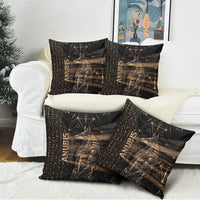 Egyptian God Anubis Pillow Cover Jackal Headed Deity Ancient Egypt Mythology Gilded