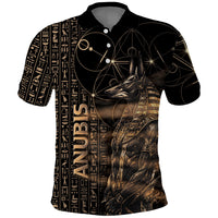 Personalized Egyptian God Anubis Polo Shirt Jackal Headed Deity Ancient Egypt Mythology Gilded