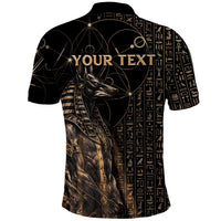 Personalized Egyptian God Anubis Polo Shirt Jackal Headed Deity Ancient Egypt Mythology Gilded