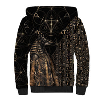 Personalized Egyptian God Anubis Sherpa Hoodie Jackal Headed Deity Ancient Egypt Mythology Gilded
