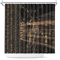 Egyptian God Anubis Shower Curtain Jackal Headed Deity Ancient Egypt Mythology Gilded