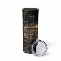 Personalized Egyptian God Anubis Skinny Tumbler Jackal Headed Deity Ancient Egypt Mythology Gilded