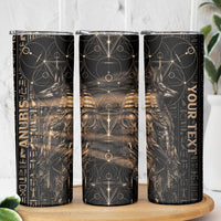 Personalized Egyptian God Anubis Skinny Tumbler Jackal Headed Deity Ancient Egypt Mythology Gilded