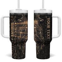 Personalized Egyptian God Anubis Tumbler With Handle Jackal Headed Deity Ancient Egypt Mythology Gilded