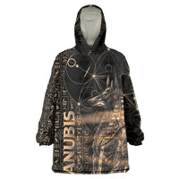 Personalized Egyptian God Anubis Wearable Blanket Hoodie Jackal Headed Deity Ancient Egypt Mythology Gilded