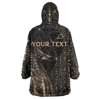Personalized Egyptian God Anubis Wearable Blanket Hoodie Jackal Headed Deity Ancient Egypt Mythology Gilded