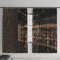 Egyptian God Anubis Window Curtain Jackal Headed Deity Ancient Egypt Mythology Gilded