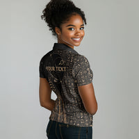 Personalized Egyptian God Anubis Women Polo Shirt Jackal Headed Deity Ancient Egypt Mythology Gilded
