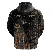 Personalized Egyptian God Anubis Zip Hoodie Jackal Headed Deity Ancient Egypt Mythology Gilded