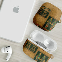 Egyptian God Osiris AirPods Case Green Pharaonic Hieroglyphic Patterns