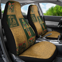 Egyptian God Osiris Car Seat Cover Green Pharaonic Hieroglyphic Patterns