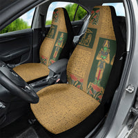 Egyptian God Osiris Car Seat Cover Green Pharaonic Hieroglyphic Patterns