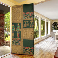 Egyptian God Osiris Door Cover Green Pharaonic Hieroglyphic Patterns