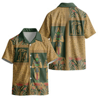 Egyptian God Osiris Kid Hawaiian Shirt Green Pharaonic Hieroglyphic Patterns DT05