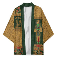 Egyptian God Osiris Kimono Green Pharaonic Hieroglyphic Patterns