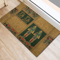 Egyptian God Osiris Rubber Doormat Green Pharaonic Hieroglyphic Patterns