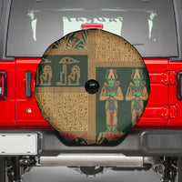 Egyptian God Osiris Spare Tire Cover Green Pharaonic Hieroglyphic Patterns