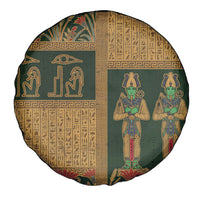 Egyptian God Osiris Spare Tire Cover Green Pharaonic Hieroglyphic Patterns