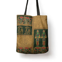 Egyptian God Osiris Tote Bag Green Pharaonic Hieroglyphic Patterns