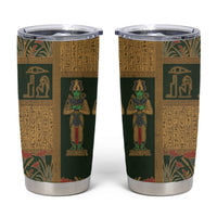 Egyptian God Osiris Tumbler Cup Green Pharaonic Hieroglyphic Patterns