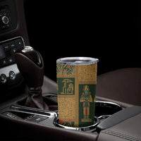 Egyptian God Osiris Tumbler Cup Green Pharaonic Hieroglyphic Patterns