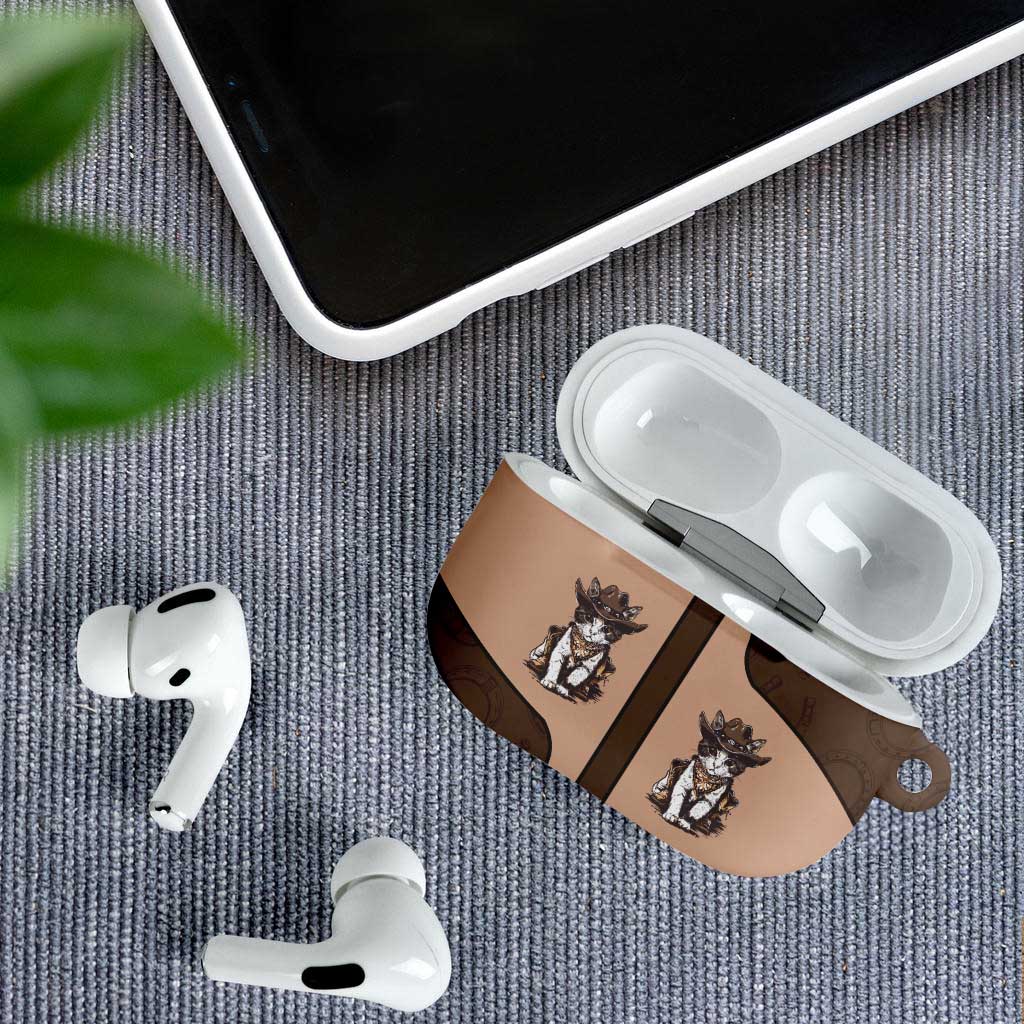 Cowcat AirPods Case Cowboy Cat Meowdy Retro Western Yoke Brown - Wonder Print Shop