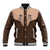 Cowcat Baseball Jacket Cowboy Cat Meowdy Retro Western Yoke Brown - Wonder Print Shop