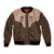 Cowcat Bomber Jacket Cowboy Cat Meowdy Retro Western Yoke Brown - Wonder Print Shop