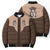 Cowcat Bomber Puffer Jacket Cowboy Cat Meowdy Retro Western Yoke Brown - Wonder Print Shop
