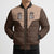 Cowcat Bomber Puffer Jacket Cowboy Cat Meowdy Retro Western Yoke Brown - Wonder Print Shop