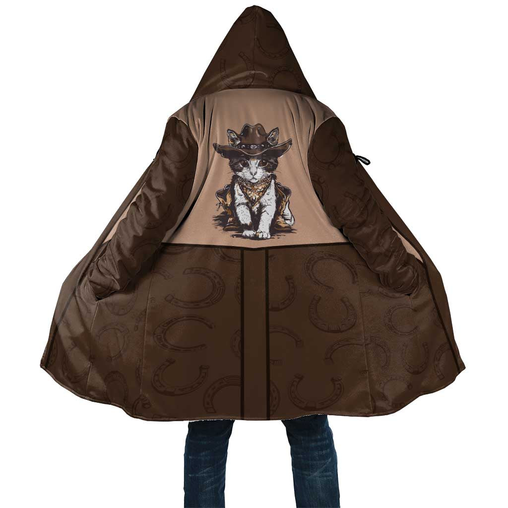 Cowcat Cloak Cowboy Cat Meowdy Retro Western Yoke Brown - Wonder Print Shop