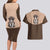 Cowcat Couples Matching Long Sleeve Bodycon Dress and Hawaiian Shirt Cowboy Cat Meowdy Retro Western Yoke Brown - Wonder Print Shop