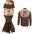 Cowcat Couples Matching Mermaid Dress and Long Sleeve Button Shirt Cowboy Cat Meowdy Retro Western Yoke Brown - Wonder Print Shop