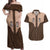 Cowcat Couples Matching Off Shoulder Maxi Dress and Hawaiian Shirt Cowboy Cat Meowdy Retro Western Yoke Brown - Wonder Print Shop