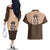 Cowcat Couples Matching Off The Shoulder Long Sleeve Dress and Hawaiian Shirt Cowboy Cat Meowdy Retro Western Yoke Brown - Wonder Print Shop