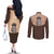 Cowcat Couples Matching Off The Shoulder Long Sleeve Dress and Long Sleeve Button Shirt Cowboy Cat Meowdy Retro Western Yoke Brown - Wonder Print Shop