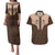 Cowcat Couples Matching Puletasi and Hawaiian Shirt Cowboy Cat Meowdy Retro Western Yoke Brown - Wonder Print Shop