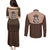 Cowcat Couples Matching Puletasi and Long Sleeve Button Shirt Cowboy Cat Meowdy Retro Western Yoke Brown - Wonder Print Shop