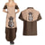 Cowcat Couples Matching Summer Maxi Dress and Hawaiian Shirt Cowboy Cat Meowdy Retro Western Yoke Brown - Wonder Print Shop