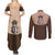 Cowcat Couples Matching Summer Maxi Dress and Long Sleeve Button Shirt Cowboy Cat Meowdy Retro Western Yoke Brown - Wonder Print Shop