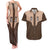 Cowcat Couples Matching Tank Maxi Dress and Hawaiian Shirt Cowboy Cat Meowdy Retro Western Yoke Brown - Wonder Print Shop