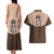 Cowcat Couples Matching Tank Maxi Dress and Hawaiian Shirt Cowboy Cat Meowdy Retro Western Yoke Brown - Wonder Print Shop